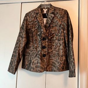 Chico's Bronze Animal Print Jacket - Size 1